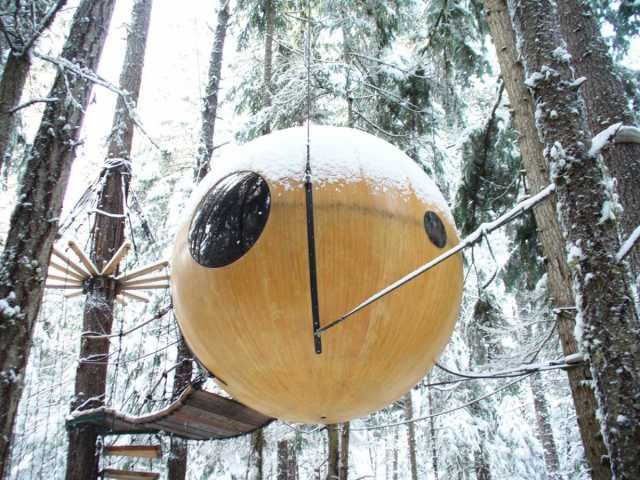 Connect With Nature While Living In A Spherical Tree House 